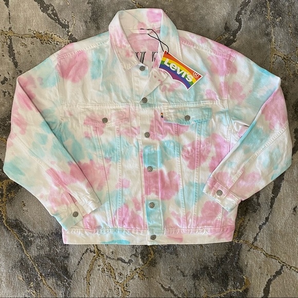 Levi's Pride Tie Dye Denim LGBTQ Trucker Jacket - Picture 1 of 5